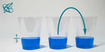 Sciensation hands-on experiment for school: Liquid fractions ( maths, fractions, water)