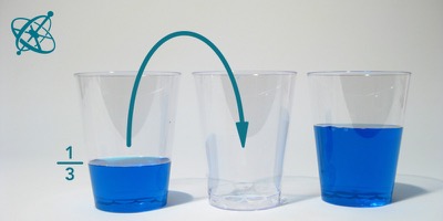 Sciensation hands-on experiment for school: Liquid fractions ( maths, fractions, water)