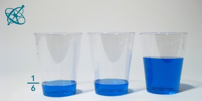 Sciensation hands-on experiment for school: Liquid fractions ( maths, fractions, water)