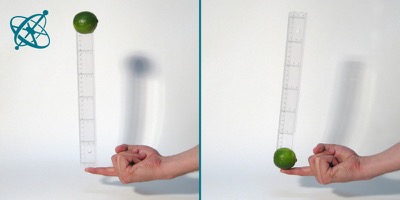 Sciensation hands-on experiment for school: Balancing stick  ( physics, mechanics, inertia, angular momentum, balance)