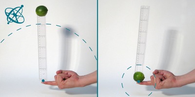 Sciensation hands-on experiment for school: Balancing stick  ( physics, mechanics, inertia, angular momentum, balance)