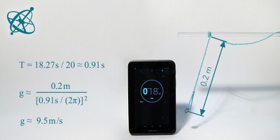 Sciensation hands-on experiment for school: Measuring 'g' ( physics, mechanics, pendulum, oscillation, gravity)