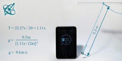 Sciensation hands-on experiment for school: Measuring 'g' ( physics, mechanics, pendulum, oscillation, gravity)