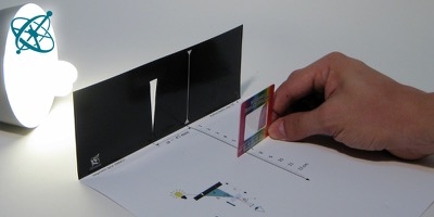 Sciensation hands-on experiment for school: Open spectrometer ( physics, chemistry, optics, light, spectroscopy, diffraction, colors)