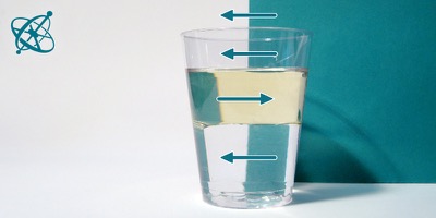 Sciensation hands-on experiment for school: Three lenses in a glass ( physics, optics, light, lenses, refraction, index of refraction, water, oil)